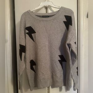 Gray and Cream Knit Sweater XL